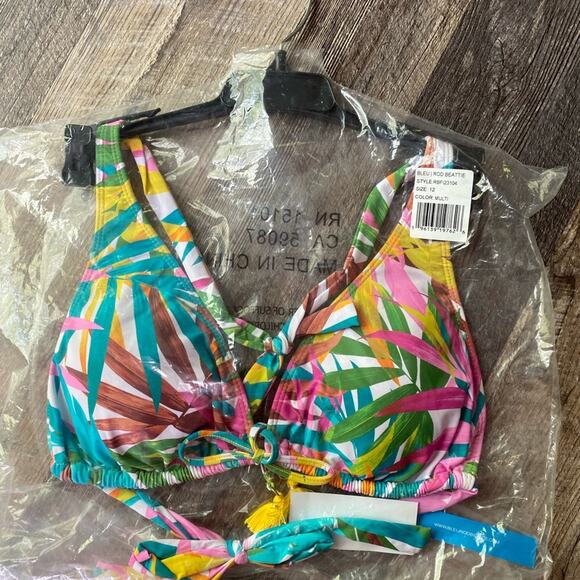 Blue Rod Beattie Fantasy Island Halter Triangle Bikini Top - Picture 1 of 8